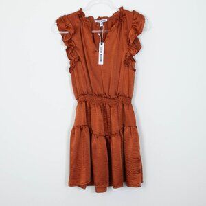Steve Madden Prairie Dreams Flutter Sleeve Dress In‎ Apricot Womens Small NWT